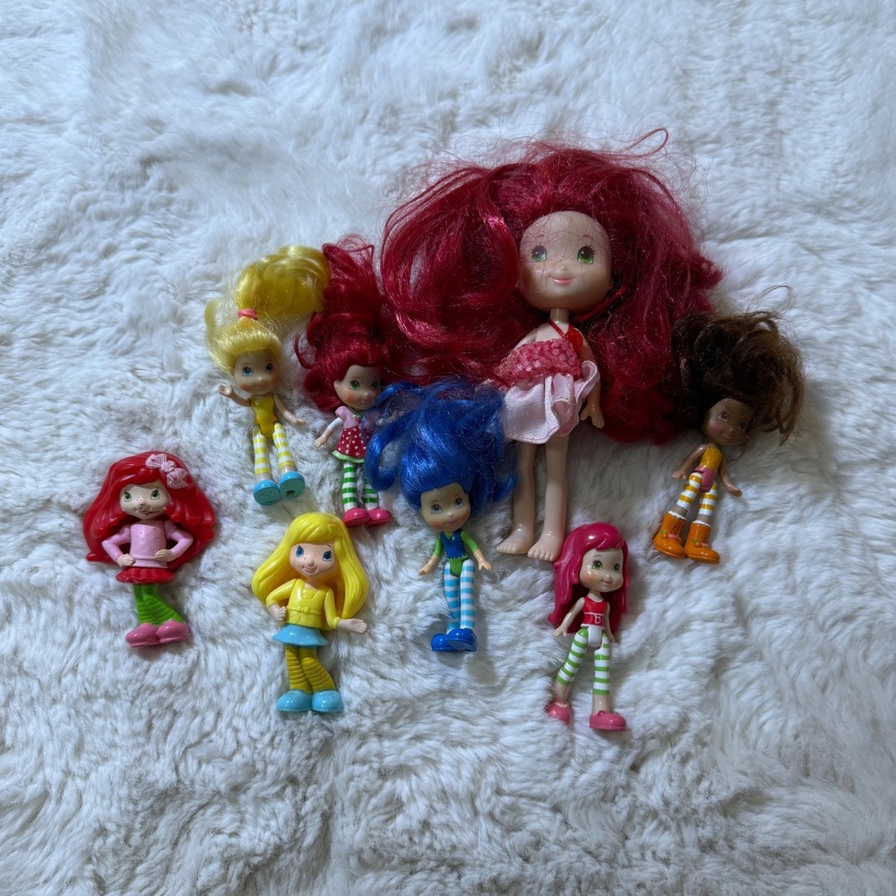 LOT OF 8 Hasbro Strawberry Shortcake Doll 2008 2010 Figures Mini Toy Vintage
